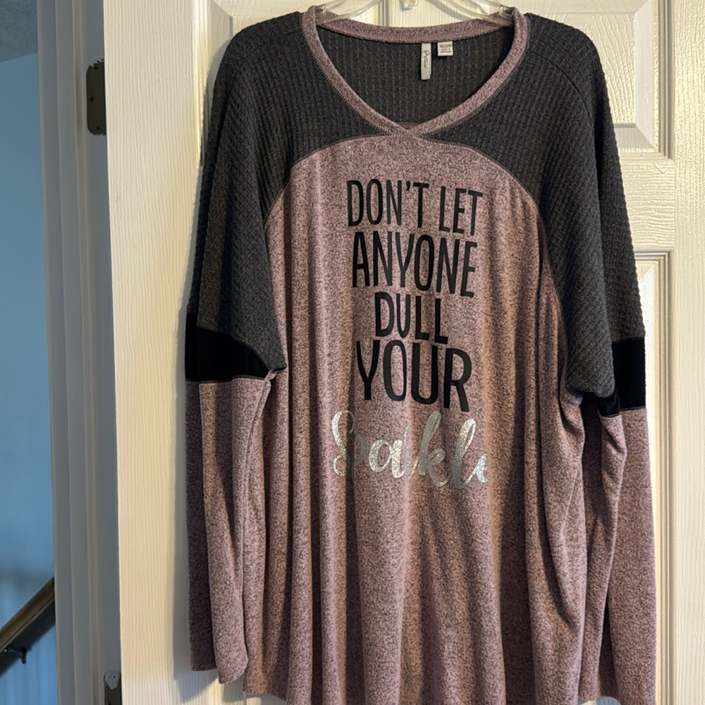 Textured Long Sleeve Knit Top Sparkle Plus 18/20
